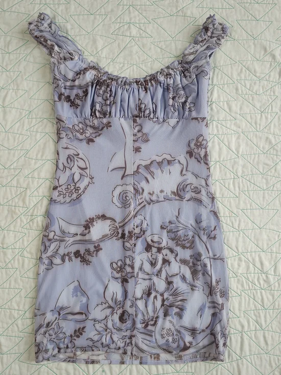 Kimchi Blue Floral Bianca Ruffle Trim Mesh Mini Dress - Picture 4 of 6